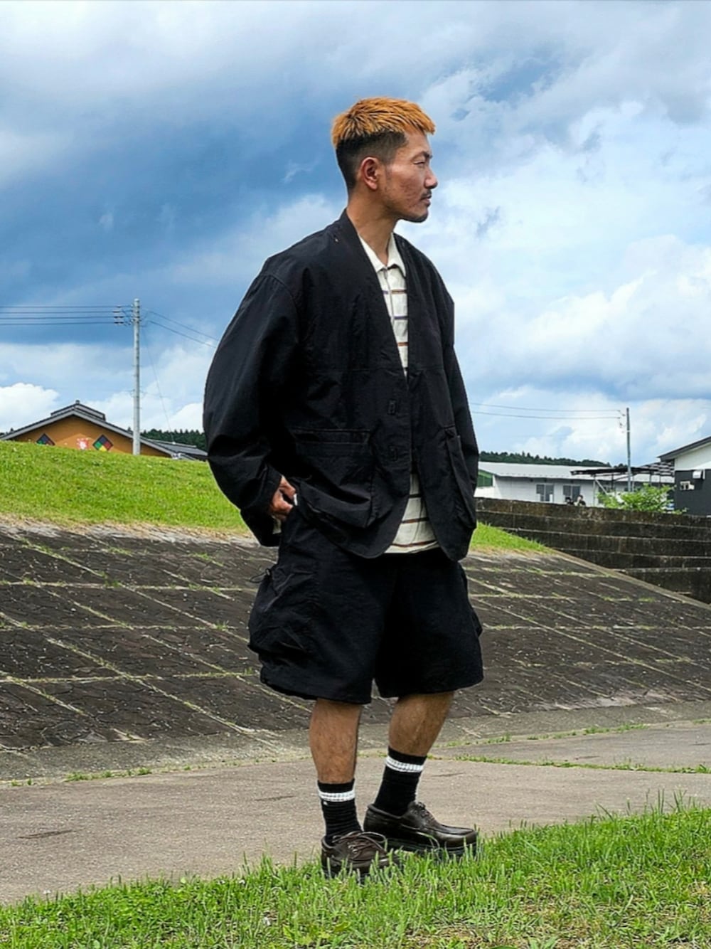 MIGARU ノーカラージャケット　セットアップ　ポロシャツ MIGARU ノーカラージャケット セットアップ ポロシャツ MIGARU