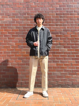 「CONVERSE TOKYO（コンバーストウキョウ）のアイテム（ナイロンジャケット）」を使った、MARUさん（メンズ・175cm）の春コーディネート