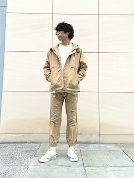 「CONVERSE TOKYO（コンバーストウキョウ）のアイテム（ナイロンジャケット）」を使った、MARUさん（メンズ・175cm）の春コーディネート