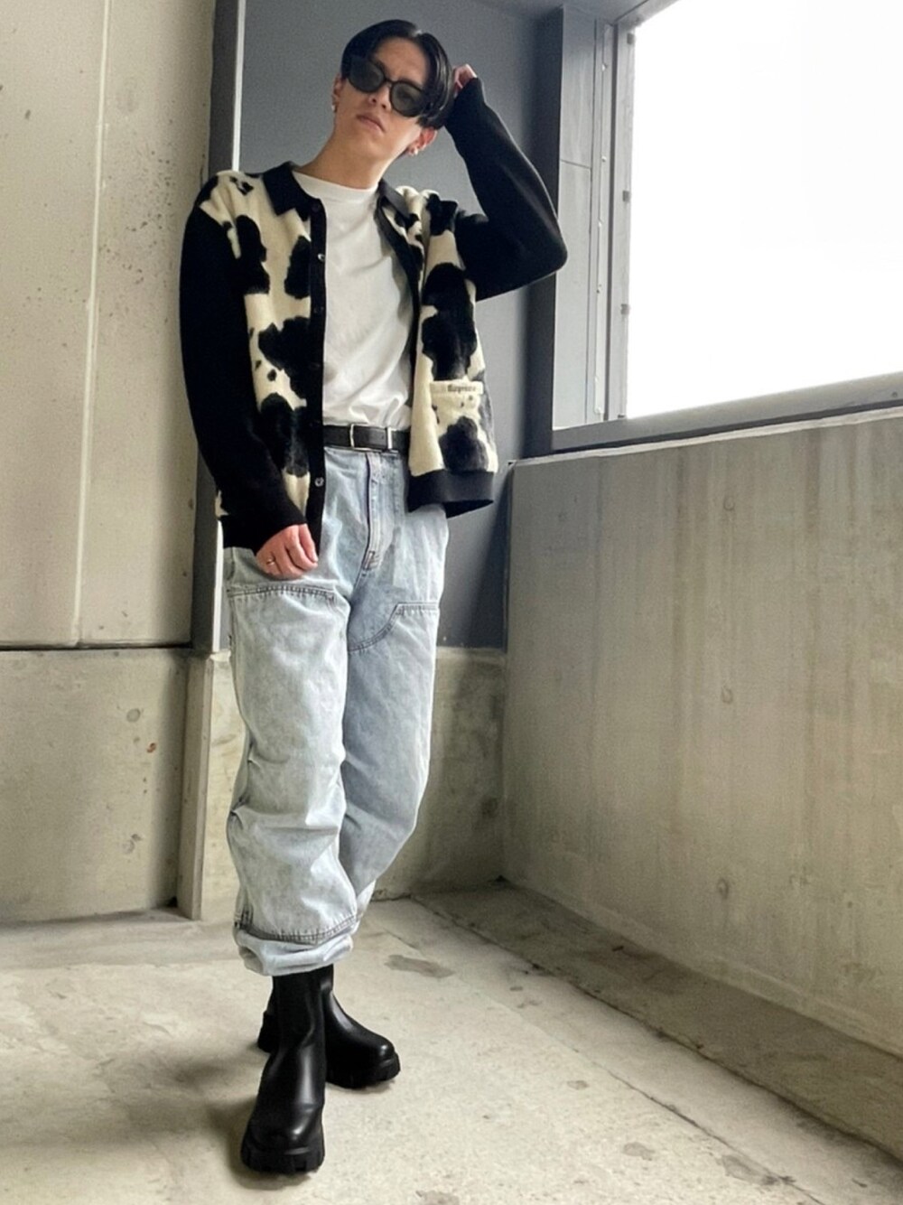 1_shun_ishihara|Alexander Wangのデニムパンツを使った
