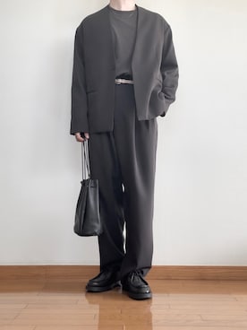 「巾着バッグ」｜「アイテム（セットアップ）」を使った、ana6さん（メンズ・173cm）の秋コーディネート