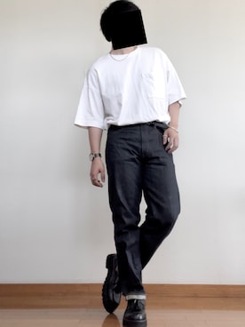 「Adoon plain（アドーンプレーン）のアイテム（リング）」を使った、ana6さん（メンズ・173cm）の夏コーディネート