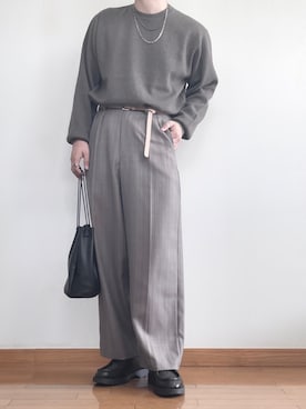 「LIDNM（リドム）のアイテム（パンツ）」を使った、ana6さん（メンズ・173cm）の秋コーディネート