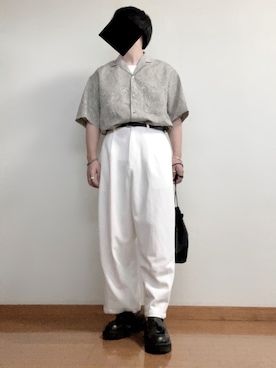 「Adoon plain（アドーンプレーン）のアイテム（パンツ）」を使った、ana6さん（メンズ・173cm）の夏コーディネート