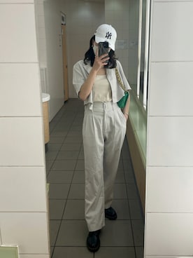 「LVEU.（ラブユ.）のアイテム（セットアップ）」を使った、𝐦..相互さん（レディース・162cm）の夏コーディネート