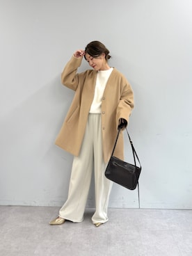 「アイテム（ノーカラーコート）」を使った、wg_sato(Whim Gazette AOYAMA)さん（レディース・156cm）の秋コーディネート