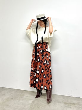 Whim Gazette❤︎レオパードプリーツスカート Whim Gazette（ウィムガゼット）の「レオパードプリーツスカート