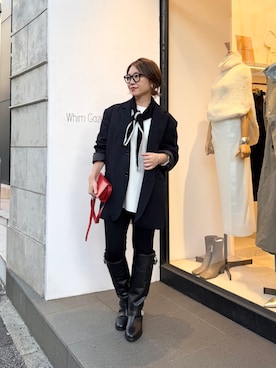 「アイテム（ストール/ショール）」を使った、wg_sato(Whim Gazette AOYAMA)さん（レディース・156cm）の秋コーディネート