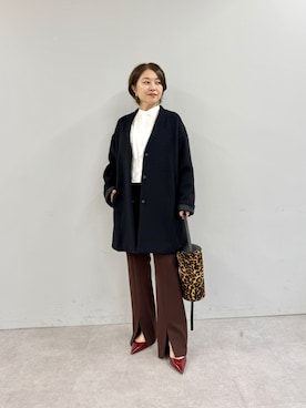 「アイテム（ノーカラーコート）」を使った、wg_sato(Whim Gazette AOYAMA)さん（レディース・156cm）の秋コーディネート