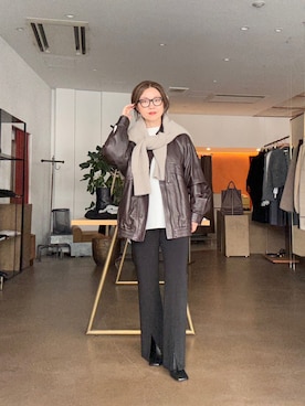 「アイテム（トップス、ブラウン系）」を使った、wg_sato(Whim Gazette AOYAMA)さん（レディース・156cm）の秋コーディネート