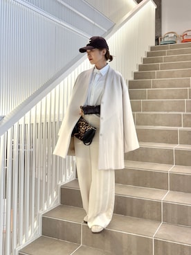 「アイテム（ノーカラーコート）」を使った、wg_sato(Whim Gazette AOYAMA)さん（レディース・156cm）の秋コーディネート