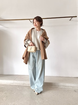 「アイテム（ポンチョ）」を使った、wg_sato(Whim Gazette AOYAMA)さん（レディース・156cm）の秋コーディネート