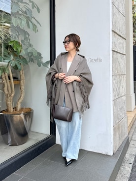 「アイテム（ストール/ショール）」を使った、wg_sato(Whim Gazette AOYAMA)さん（レディース・156cm）の秋コーディネート