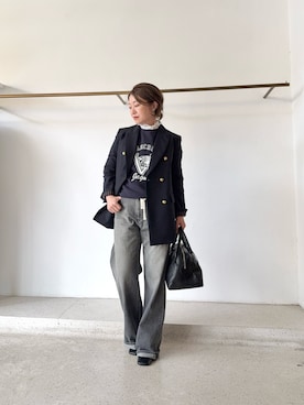 「アイテム（トートバッグ、ブラック系）」を使った、wg_sato(Whim Gazette AOYAMA)さん（レディース・156cm）の秋コーディネート