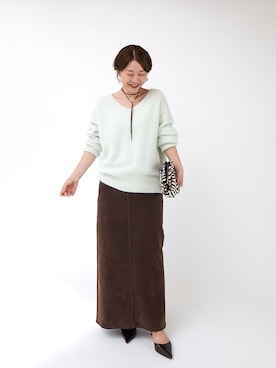 「アイテム（クラッチバッグ）」を使った、wg_sato(Whim Gazette AOYAMA)さん（レディース・156cm）の秋コーディネート