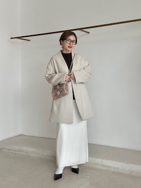 「アイテム（ノーカラーコート）」を使った、wg_sato(Whim Gazette AOYAMA)さん（レディース・156cm）の秋コーディネート