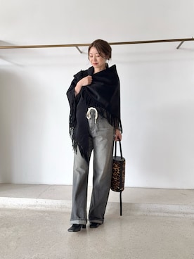 「アイテム（ストール/ショール）」を使った、wg_sato(Whim Gazette AOYAMA)さん（レディース・156cm）の秋コーディネート