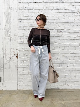「アイテム（チョーカー、ブラウン系）」を使った、wg_sato(Whim Gazette AOYAMA)さん（レディース・156cm）の秋コーディネート
