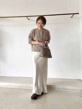 「アイテム（ボストンバッグ、ベージュ系）」を使った、wg_sato(Whim Gazette AOYAMA)さん（レディース・156cm）の秋コーディネート