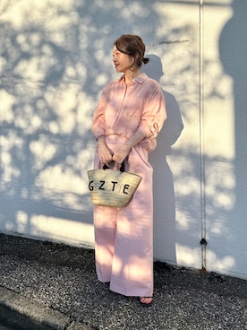 「Whim Gazette（ウィムガゼット）のアイテム（かごバッグ）」を使った、wg_sato(Whim Gazette AOYAMA)さん（レディース・156cm）の春コーディネート