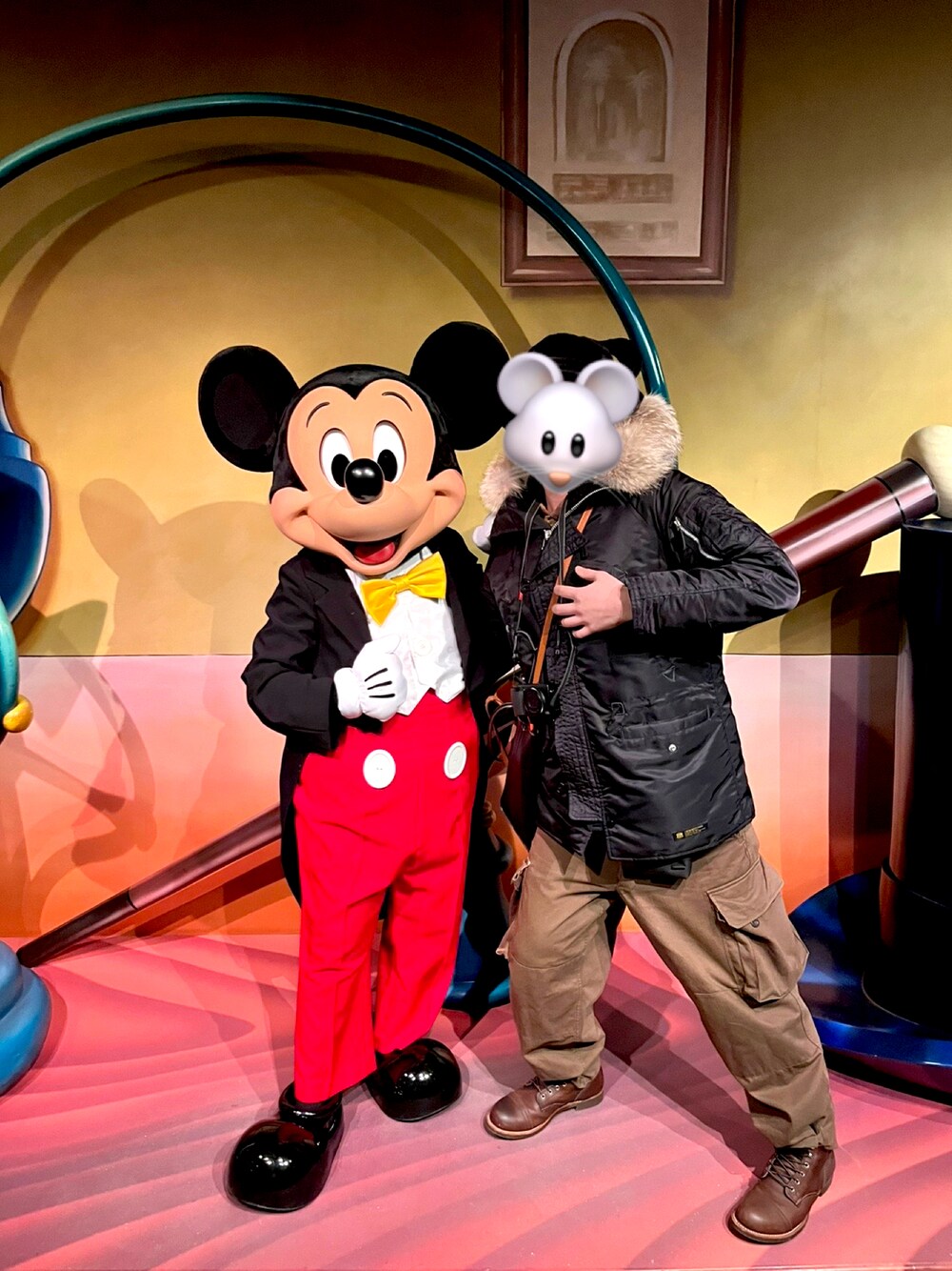 ネイバーフッドモッズコート紺色白赤