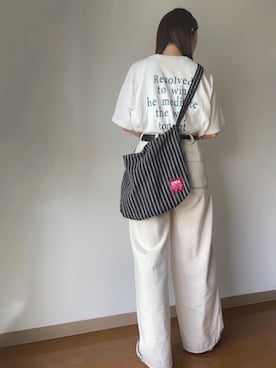 「EDWIN（エドウィン）のアイテム（バッグ）」を使った、Reiさん（レディース・155cm）の夏コーディネート