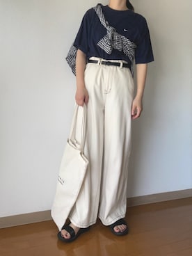 「SEVENDAYS=SUNDAY（セブンデイズサンデイ）のアイテム（シャツ/ブラウス）」を使った、Reiさん（レディース・155cm）の夏コーディネート
