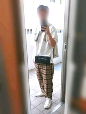 「FRUIT OF THE LOOM（フルーツオブザルーム）のアイテム（バッグ）」を使った、Qちゃんさん（メンズ・157cm）の春コーディネート