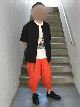 「ONIGIRI（オニギリ）のアイテム（その他パンツ）」を使った、Qちゃんさん（メンズ・157cm）の夏コーディネート