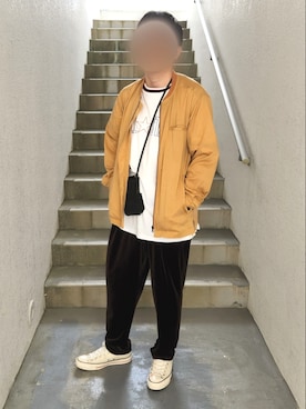 「CONVERSE（コンバース）のアイテム（Tシャツ/カットソー）」を使った、Qちゃんさん（メンズ・157cm）の秋コーディネート
