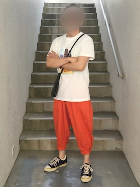 「ONIGIRI（オニギリ）のアイテム（その他パンツ）」を使った、Qちゃんさん（メンズ・157cm）の秋コーディネート