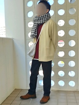 「KANGOL（カンゴール）のアイテム（バッグ）」を使った、Qちゃんさん（メンズ・157cm）の冬コーディネート
