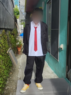 「アイテム（ネクタイ）」を使った、Qちゃんさん（メンズ・157cm）の夏コーディネート