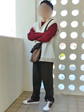 「COMME　CA COMMUNE（コムサコミューン）のアイテム」を使った、Qちゃんさん（メンズ・157cm）の冬コーディネート