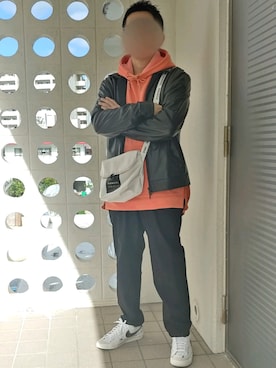 「KANGOL（カンゴール）のアイテム（バッグ）」を使った、Qちゃんさん（メンズ・157cm）の冬コーディネート