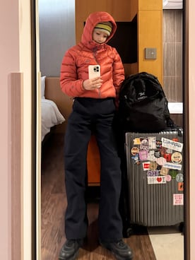 「アイテム（ダウンジャケット/コート）」を使った、mizota yayoiさん（レディース・162cm）の冬コーディネート