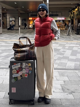 「アイテム（帽子）」を使った、mizota yayoiさん（レディース・162cm）の秋コーディネート