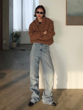 「アイテム（ダウンジャケット/コート）」を使った、mizota yayoiさん（レディース・162cm）の秋コーディネート