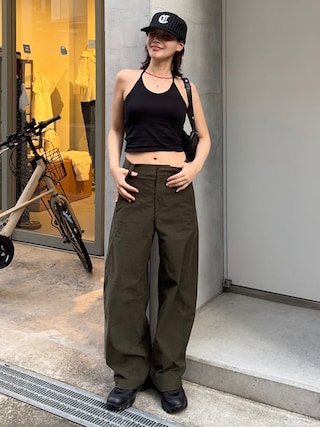 「LAGUA GEM(ラグアジェム)のHALTER NECK CUP キャミソール(キャミソール)」を使った、mizota yayoiさん(レディース・163cm)の春コーディネート