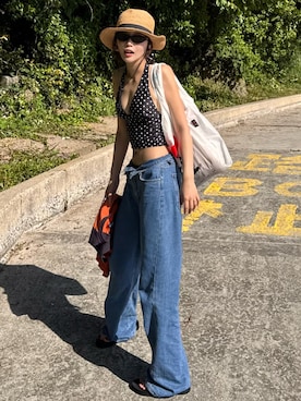 「BAGGU（バグー）のアイテム」を使った、mizota yayoiさん（レディース・163cm）の夏コーディネート