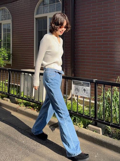 Ｖネックスキッパーリブニット:ﾌﾞﾗｯｸ スキッパーリブニットプルオーバー | Omekashi(オメカシ)レディース