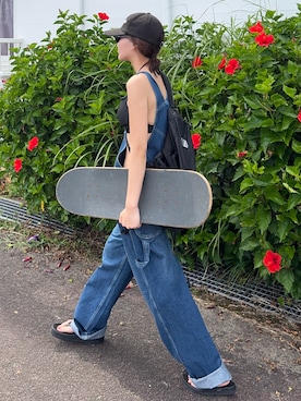 「OOFOS(ウーフォス)のアイテム」を使った、mizota yayoiさん(レディース・163cm)の夏コーディネート