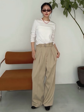 「JUNOAH（ジュノア）のアイテム」を使った、mizota yayoiさん（レディース・162cm）の冬コーディネート