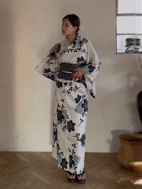 「アイテム（和装小物）」を使った、mizota yayoiさん（レディース・162cm）の夏コーディネート