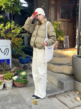 「UNIQLO（ユニクロ）のアイテム（ニットキャップ/ビーニー）」を使った、mizota yayoiさん（レディース・161cm）の冬コーディネート