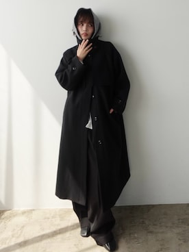 「アイテム（ニットキャップ/ビーニー）」を使った、mizota yayoiさん（レディース・162cm）の秋コーディネート