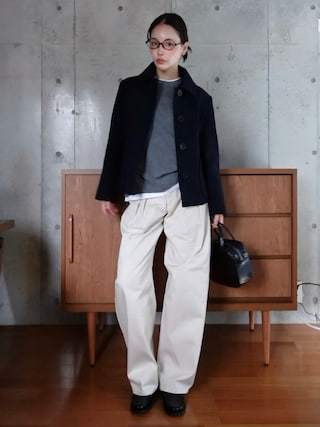 「GU(ジーユー)のアイテム(ローファー)」を使った、mizota yayoiさん(レディース・163cm)の秋コーディネート