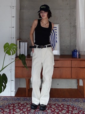 「アイテム（キャップ）」を使った、mizota yayoiさん（レディース・162cm）の秋コーディネート