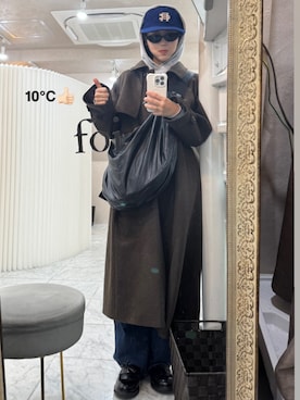 「アイテム（キャップ）」を使った、mizota yayoiさん（レディース・162cm）の秋コーディネート