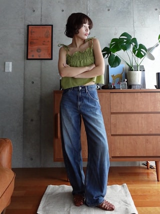 「sugarpowderのアイテム（キャミソール）」を使った、mizota yayoiさん（レディース・162cm）の夏コーディネート